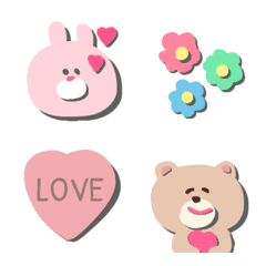 Three-dimensional, cute, bear, rabbit