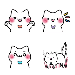 Emoji white cat Nya