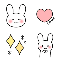 Emoji full of cute white rabbits