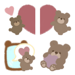 Bear and bear Emoji many hearts ver.