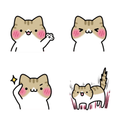 Emoji white and red tabby cat Nya
