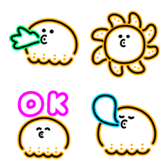 Emoji gurita bergerak (lampu neon)