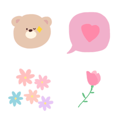 cute, bear, flower