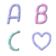 english letters numbers 3D emoji