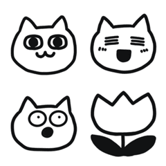 white cat sticker Emoji