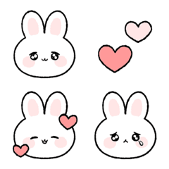 Simple and cute white rabbit Emoji