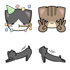 Red tabby cat & White cat & cats Emoji