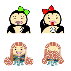 Emoji of Yuka-chan's Penguin and Amabie