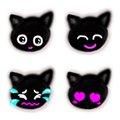 new cute black cat kitten emoji ver1.0