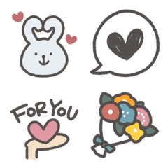 Rabbit and Heart emoji : simple