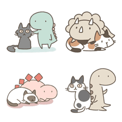 Cute Dinosaurs and Cats [Emoji]