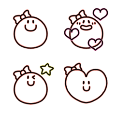 The funny line drawing face [ ribbon ]