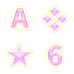 QxQ Diamond Pink Purple Letter Emoji