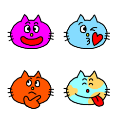 Colorful face cat Emoji