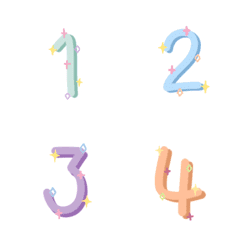Number 0-9 pastel color (Emoji)