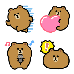 Moving LINE Friends Emoji (BROWN)