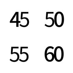 簡約 黑色 數字 40-60 M 表情貼 Part5