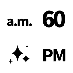 QxQ  black simple 32-60 number Emoji