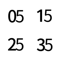 簡約 黑色 數字 00 01-39 M 表情貼