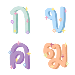 Thai Alphabet Pastel Color (Emoji)