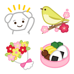 White puppy Spring Emoji40