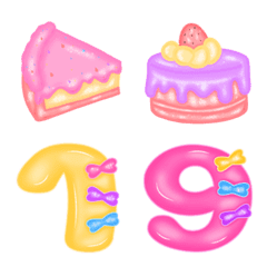 Sweets emoji with full set of numbers