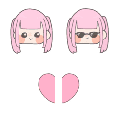 pigtails girl Emoji -face expressions-