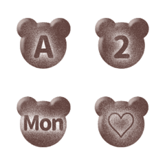 QxQ pBear Chocolate Cookie Letters Emoji