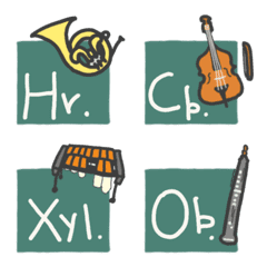 Symbols for musical instruments.