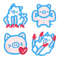 Mr. Alpaca and Piggy emoji