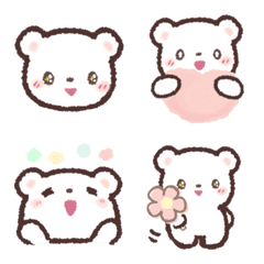 Emoji beruang kutub berbulu yang lucu