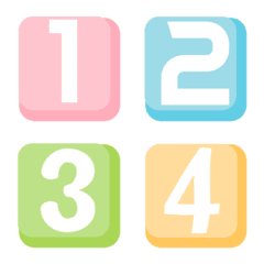 Number square cute pastel