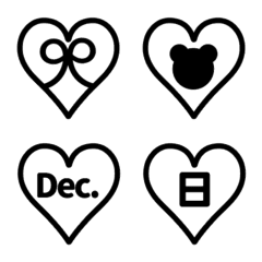 QxQ black love line Emoji Letter M