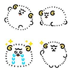 Moving sheep emoji (fluffy)