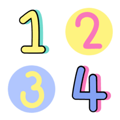 Number multi colorful pastel 2
