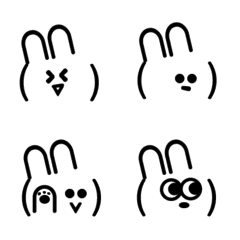 QxQ 兔兔 顔文字 表情貼 B