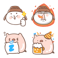 Chubby Ancient & Donpo piggy - emoji