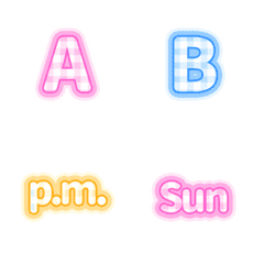 QxQ plaid ABC 123 Letter Emoji