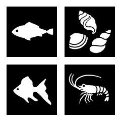 pictogram animals in the water