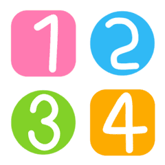 Number cute colorful pastel colors