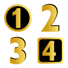 Numbers gold color classic