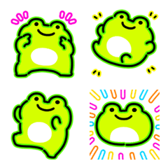 Moving frog emoji (neon light)