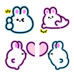 Moving rabbit emoji (neon light)