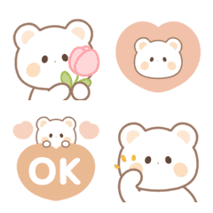 Animated cute beige colored bear emoji
