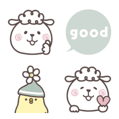 Basic animated emoji of sheep.
