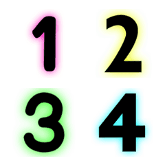 Number emoji black colorful neon color