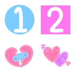 Emoji, numbers, and decorations