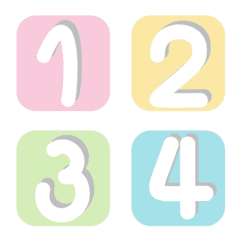 Number cute color pastel white