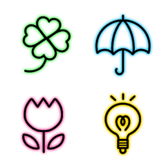 Simple neon color emoji