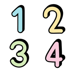 Numbers emoji cute pastel black